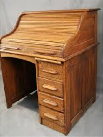 a rolltop desk